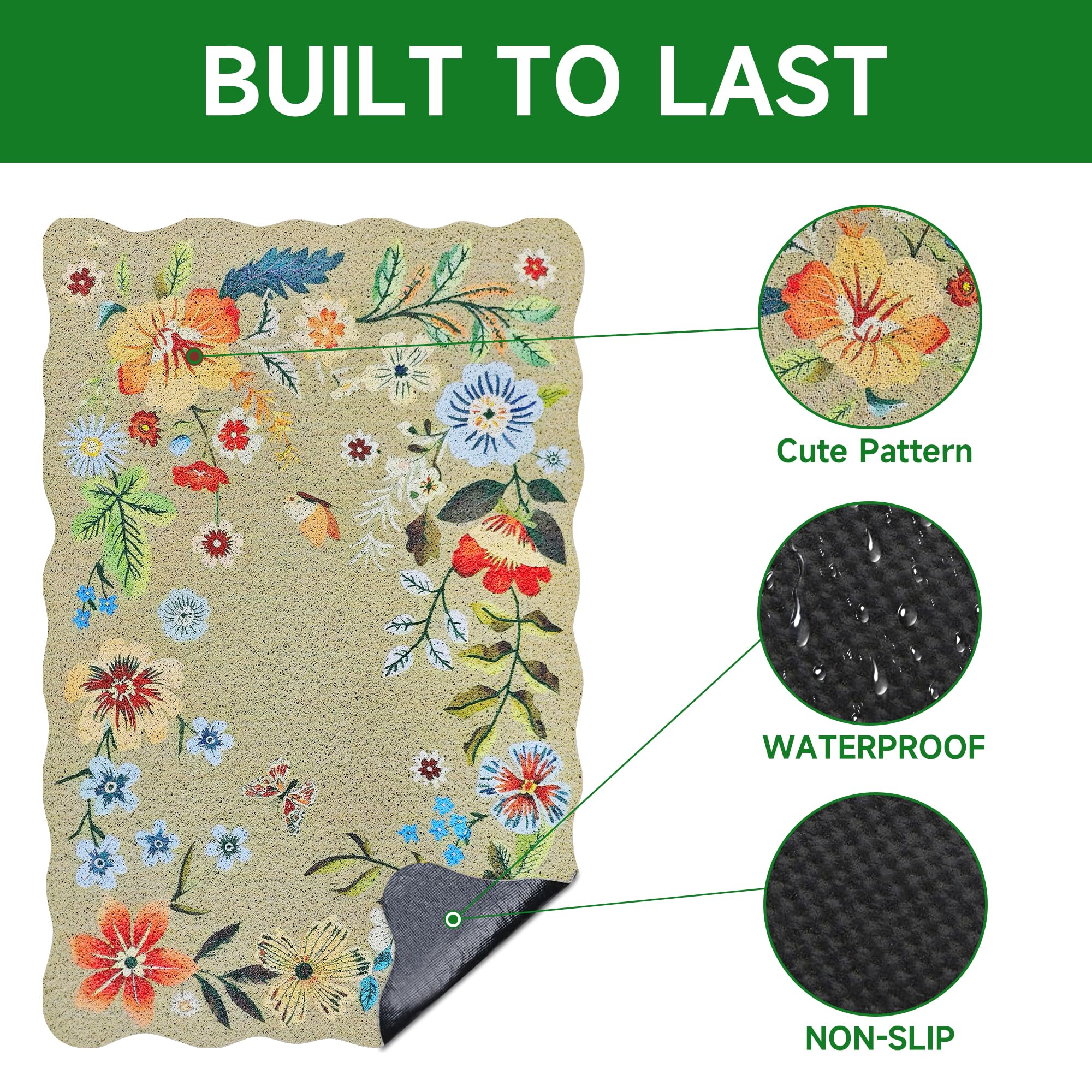 YOSEPATI tapis comparaison taille illustrant dimensions 24 par 16 pouces