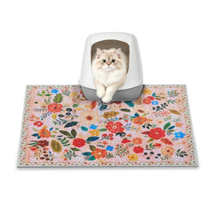 YOSEPATI vue de face du tapis litière montrant le design boho et protection au sol