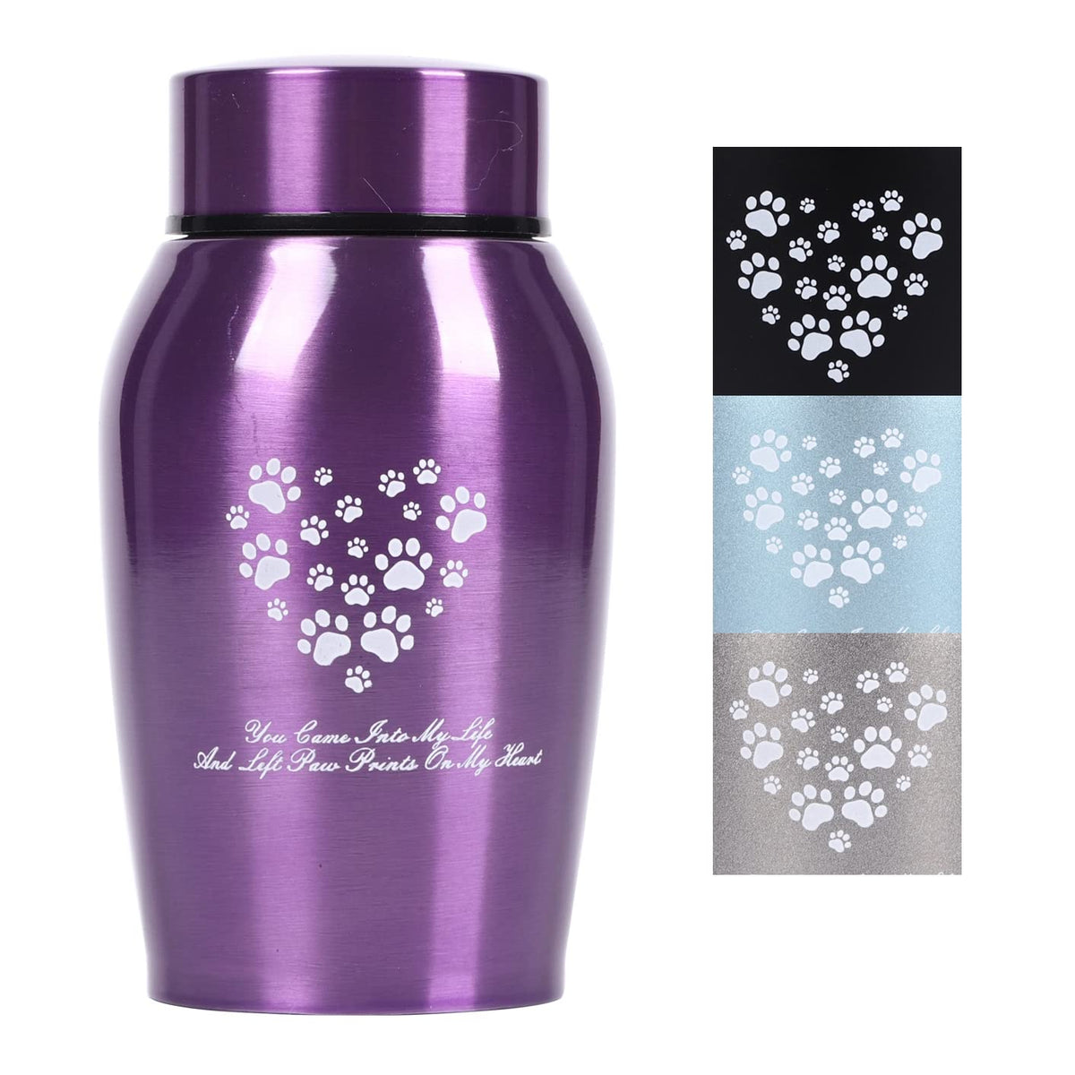 Youdear Memorials urne violet vue de face montrant un design sobre et respectueux