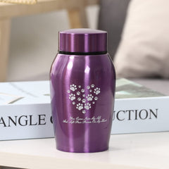 Youdear Memorials gros plan sur la finition violette en acier inoxydable durable