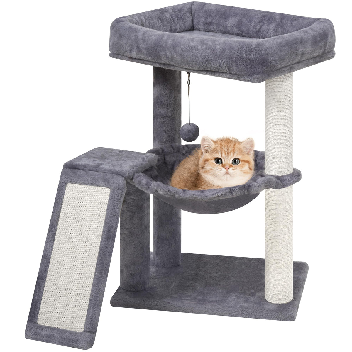 YOUPETSER arbre à chat vue de face offrant jeu et repos