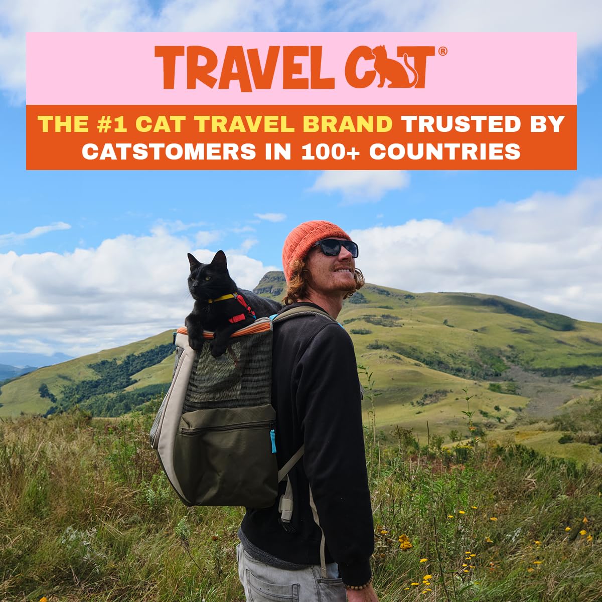 Your Cat Backpack clips intérieurs attachant un harnais, maintien sûr du chat
