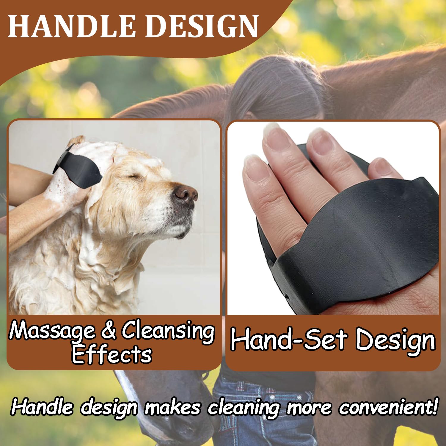 Youven brosse en usage sur cheval stimulant circulation et brillance
