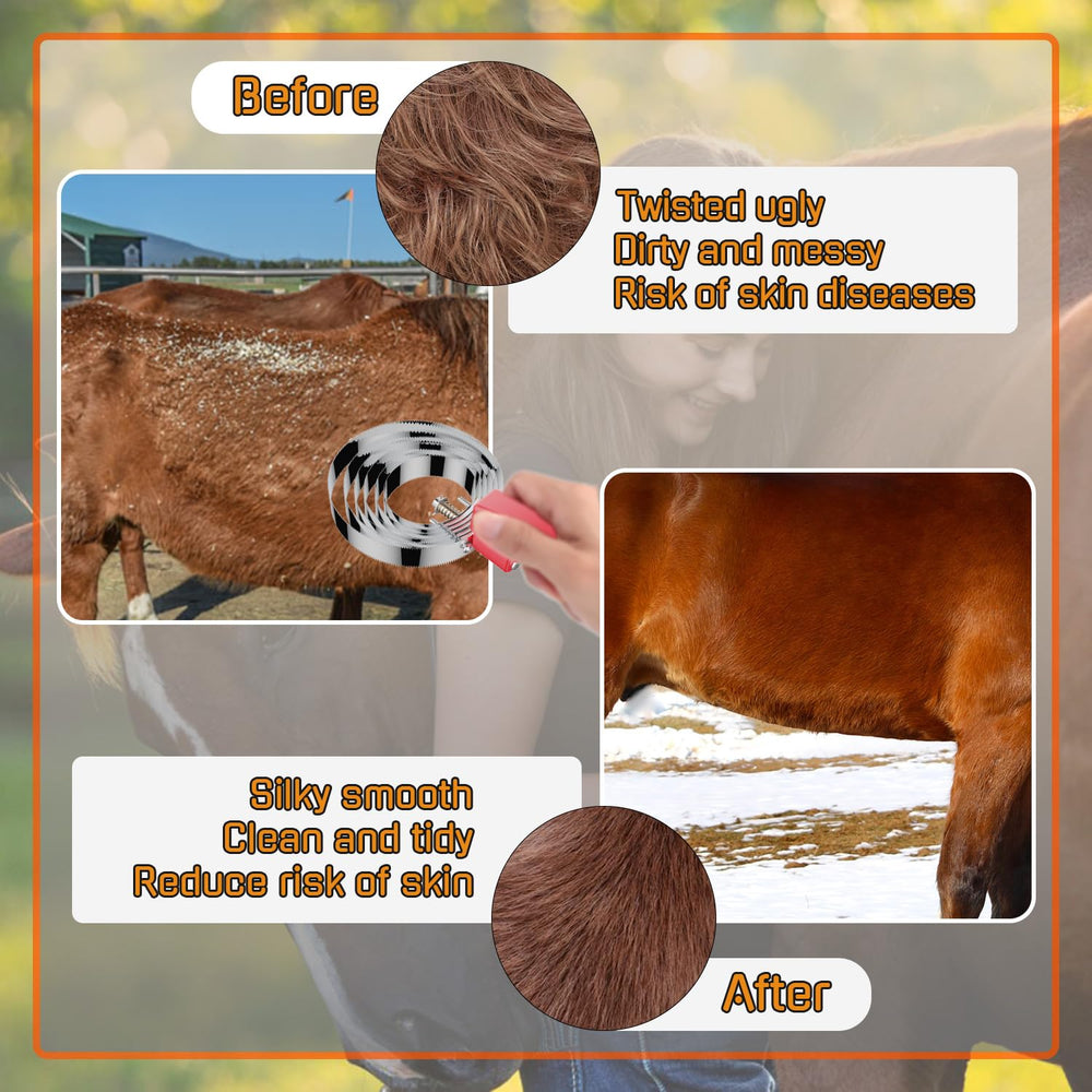 Youven brosse utilisée sur cheval pour un pansage efficace
