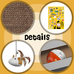 YOUXIFUN chat utilisant le griffoir ordinateur en carton pour jouer et rester diverti