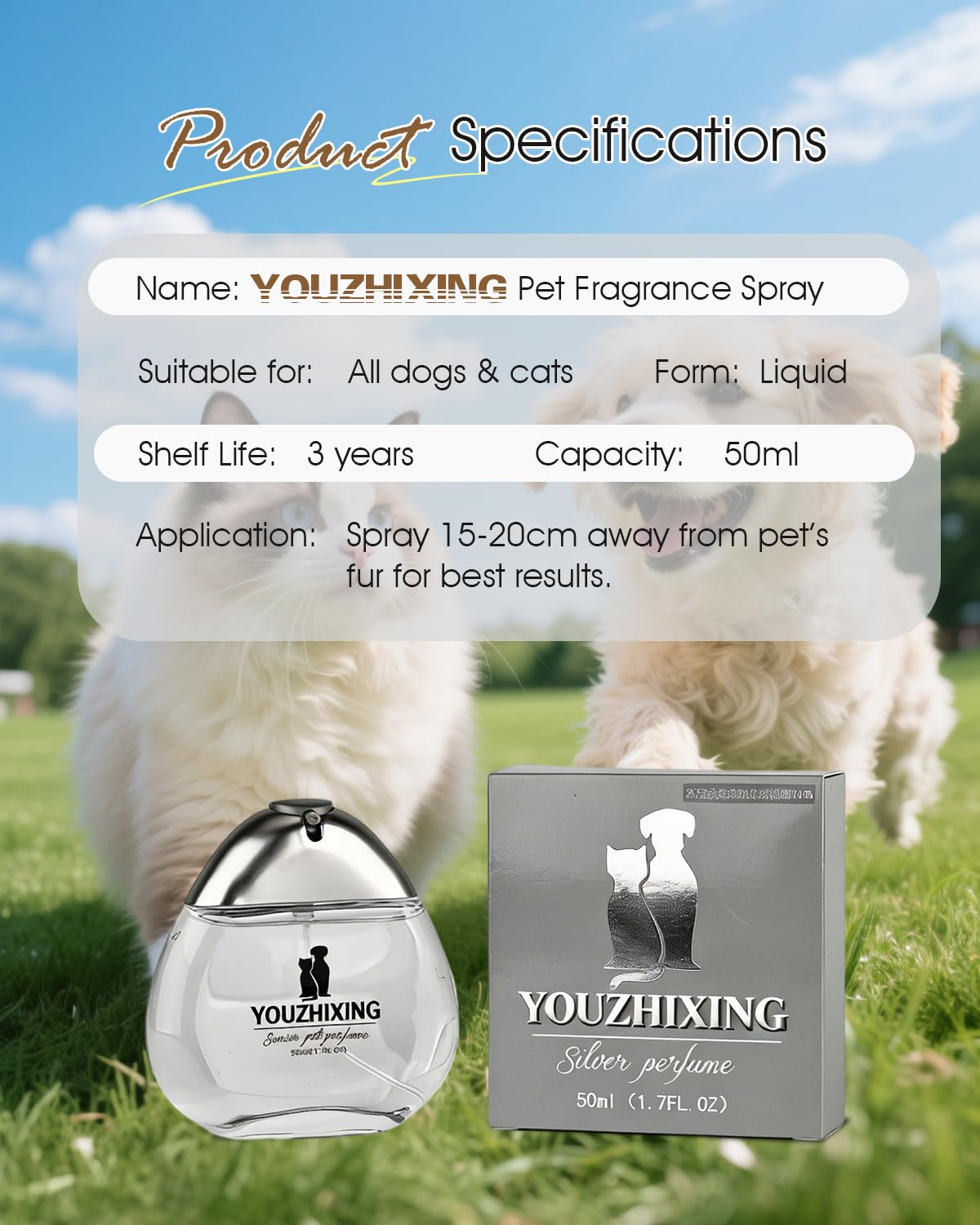 youzhixing flacon tenu en main pour comparer taille et transportabilité pratique