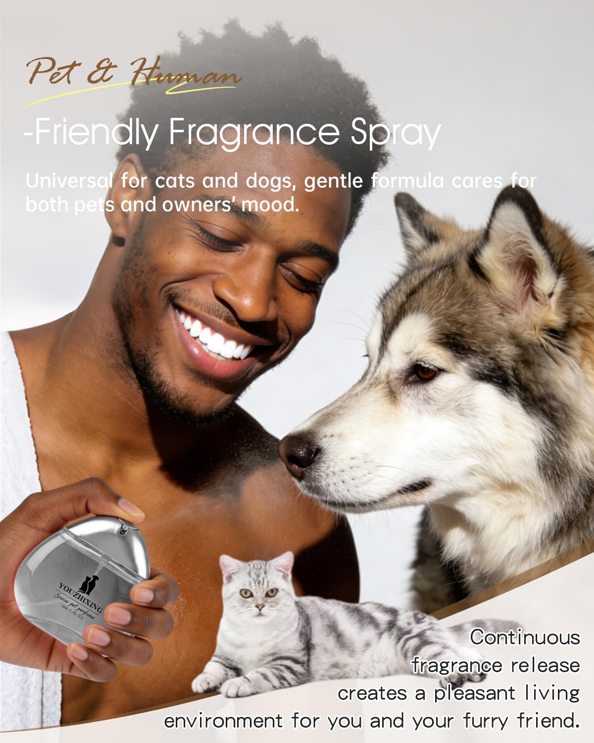 youzhixing étiquette lisible indiquant parfum boisé et informations hypoallergéniques