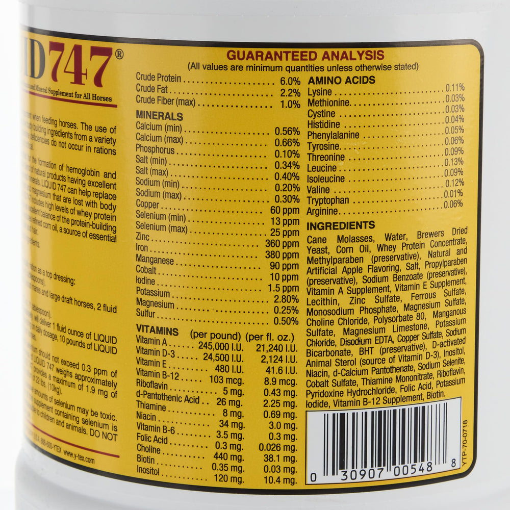 YTEX Liquid 747 administration à un cheval favorisant appétit et condition