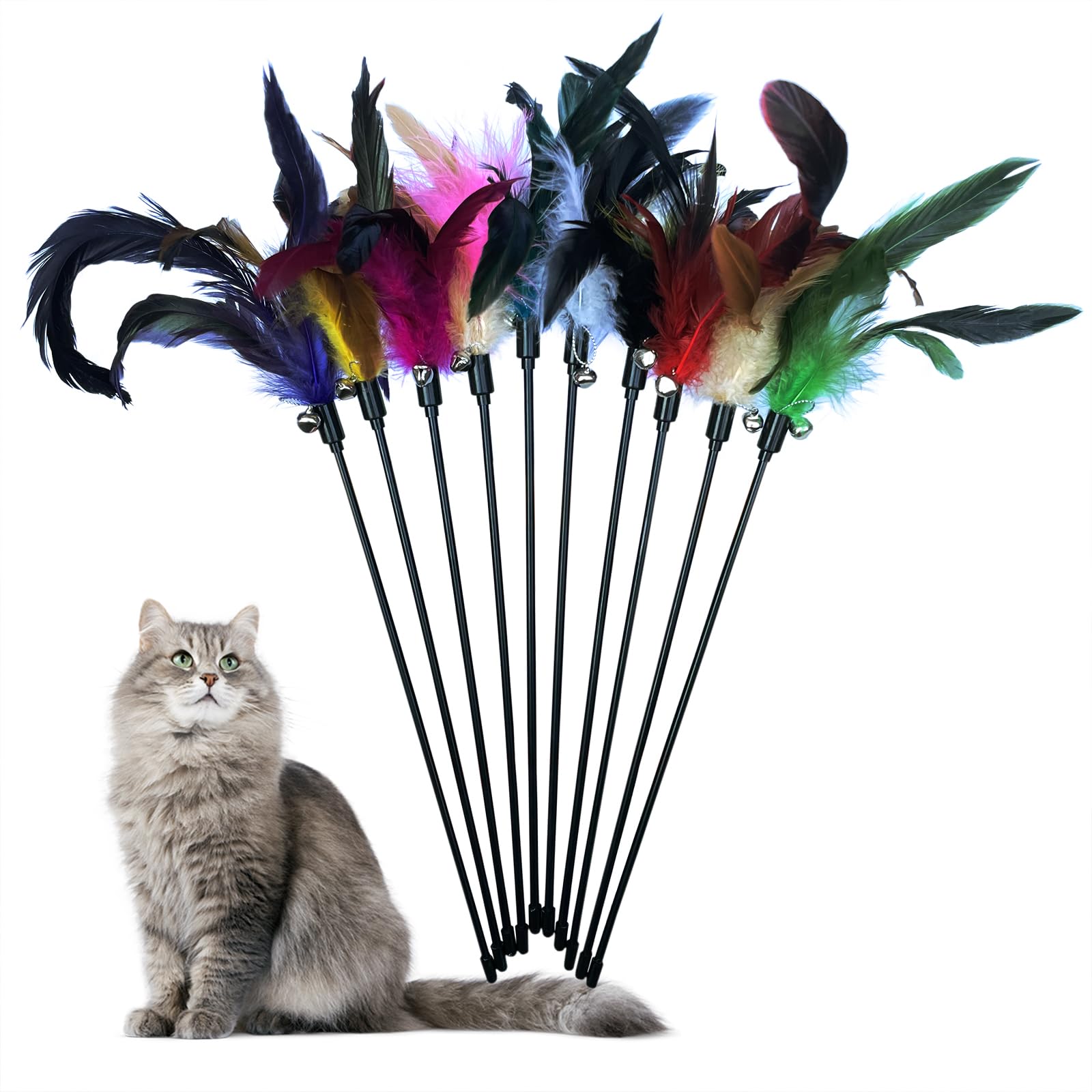 YUBONUS canne à plumes vue avant montrant la cloche et le design, stimule le jeu