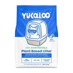 Yucaloo emballage avant montrant sac et bénéfice naturellement agglomérant