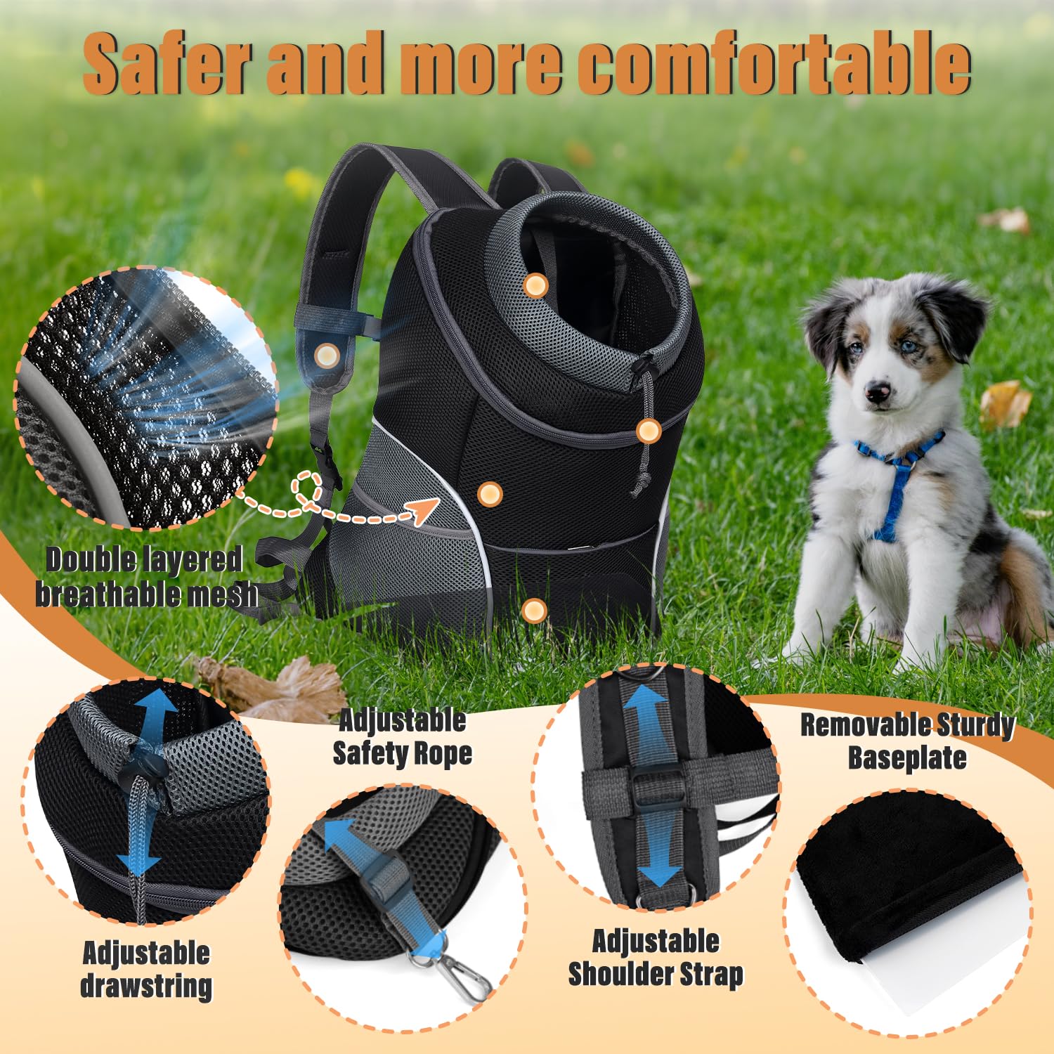 YUDODO petit chien assis confortablement montrant soutien