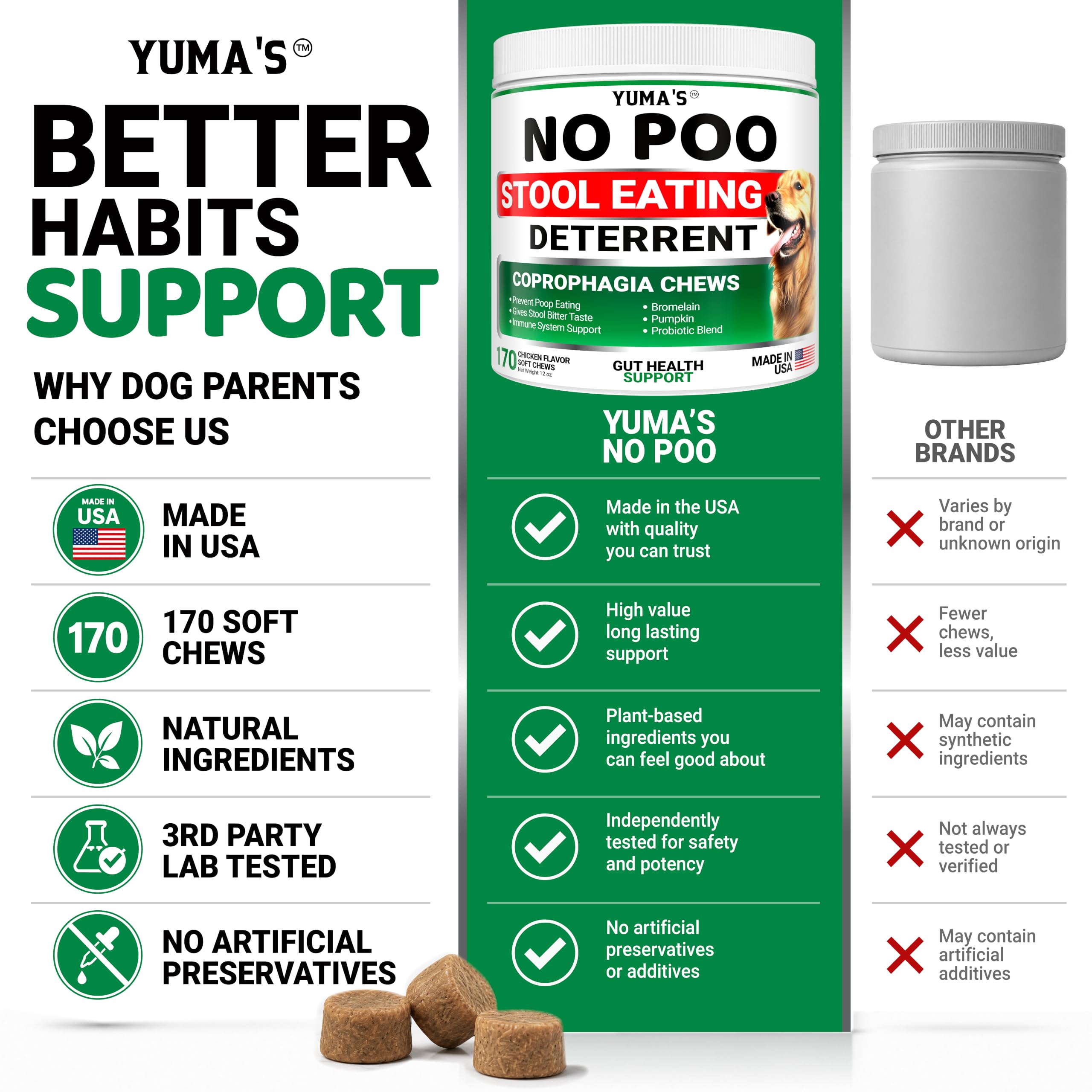 YUMA'S emballage avec mention Made in USA pour assurance qualité