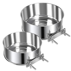 Yummy Sam gamelles face avant montrant les deux tailles et finition inox