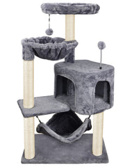YUNIQUE vue de face de l'arbre à chat complet montrant stabilité et design