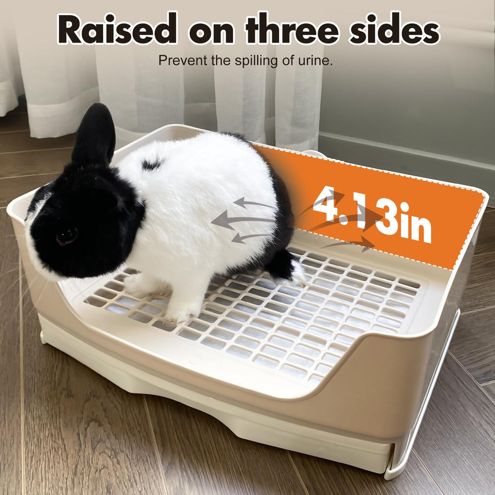 Yuoaes bac installé dans une cage avec lapin montrant utilisation