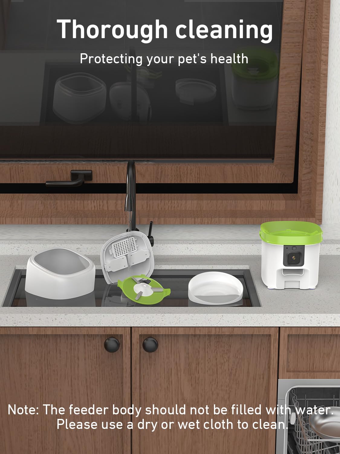 Yuposl distributeur en cuisine avec chat pour repas à distance