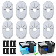 YUSMOO pack 8 filtres devant emballage montrant durée d'utilisation et avantages hygiène