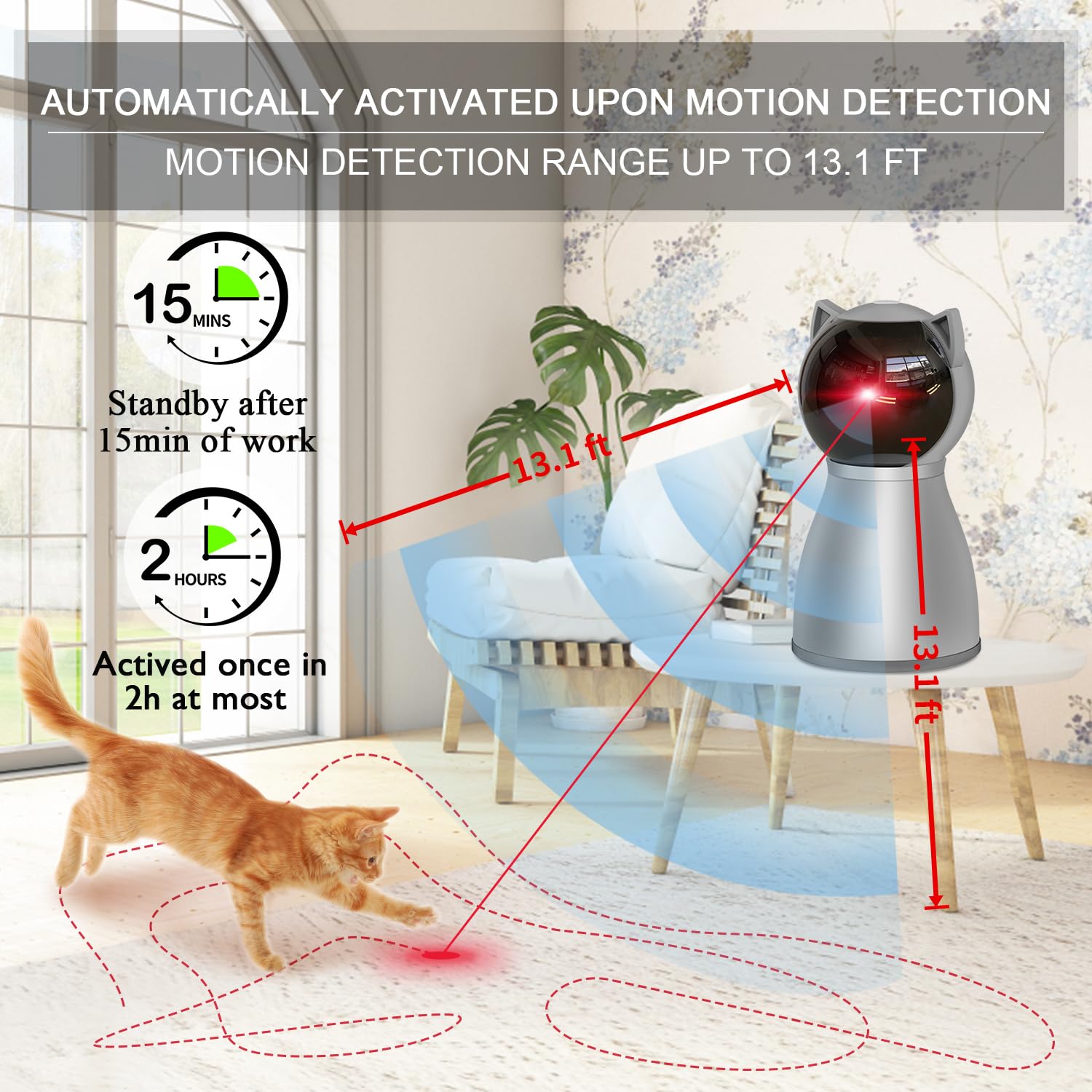 YVE LIFE jouet en action avec chat poursuivant le point lumineux, favorise l'exercice