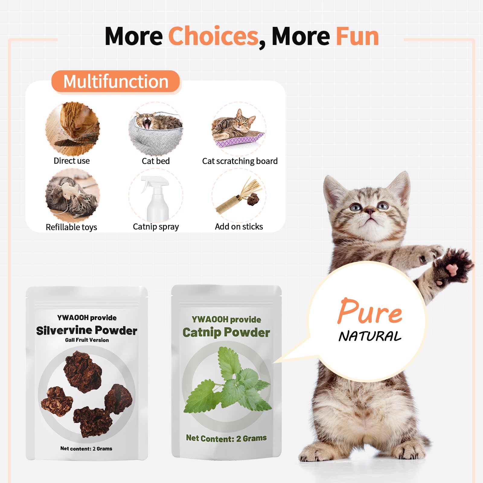 YWAOOH sachet d’herbe à chat biologique pour stimulation naturelle