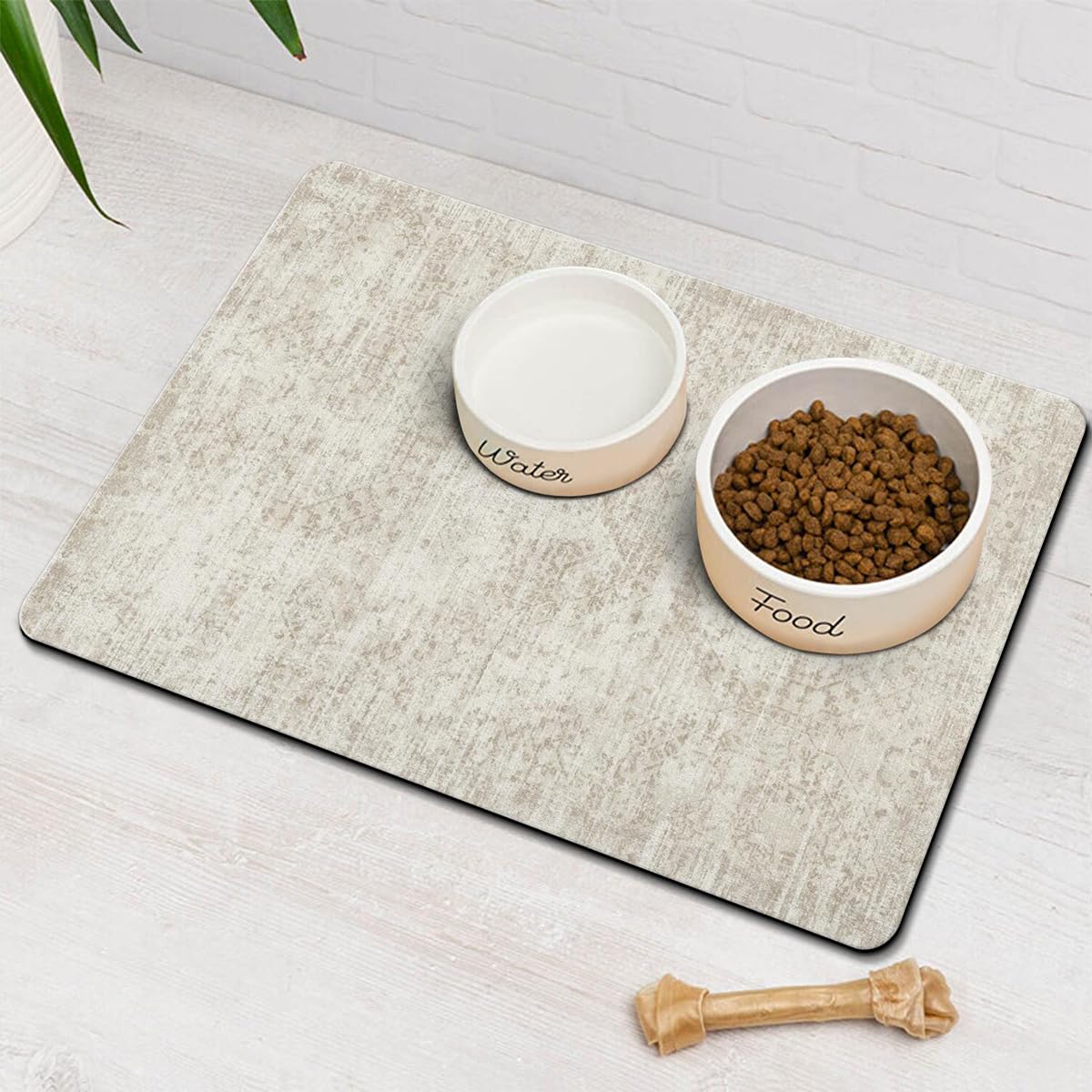 Ywomgcj tapis de gamelle face avant gardant le sol propre