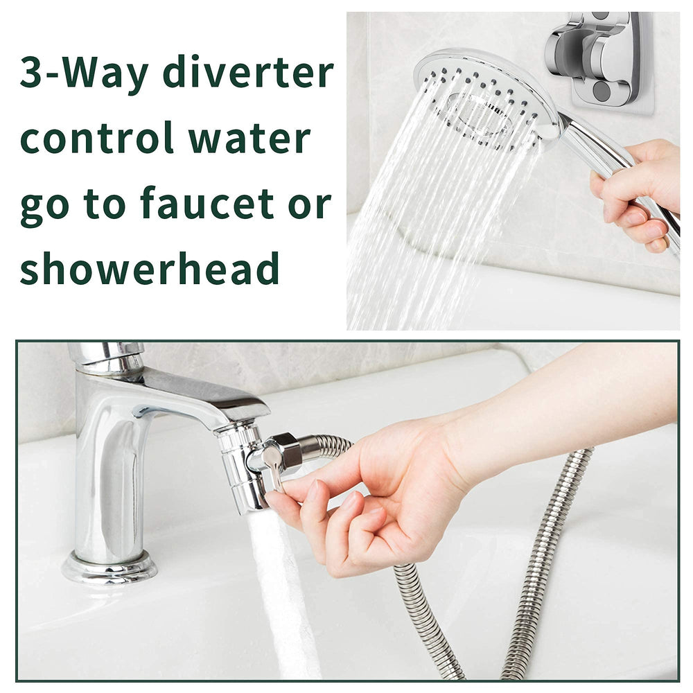 ZCONIEY tête de douche montrant les 4 modes pour usage adapté