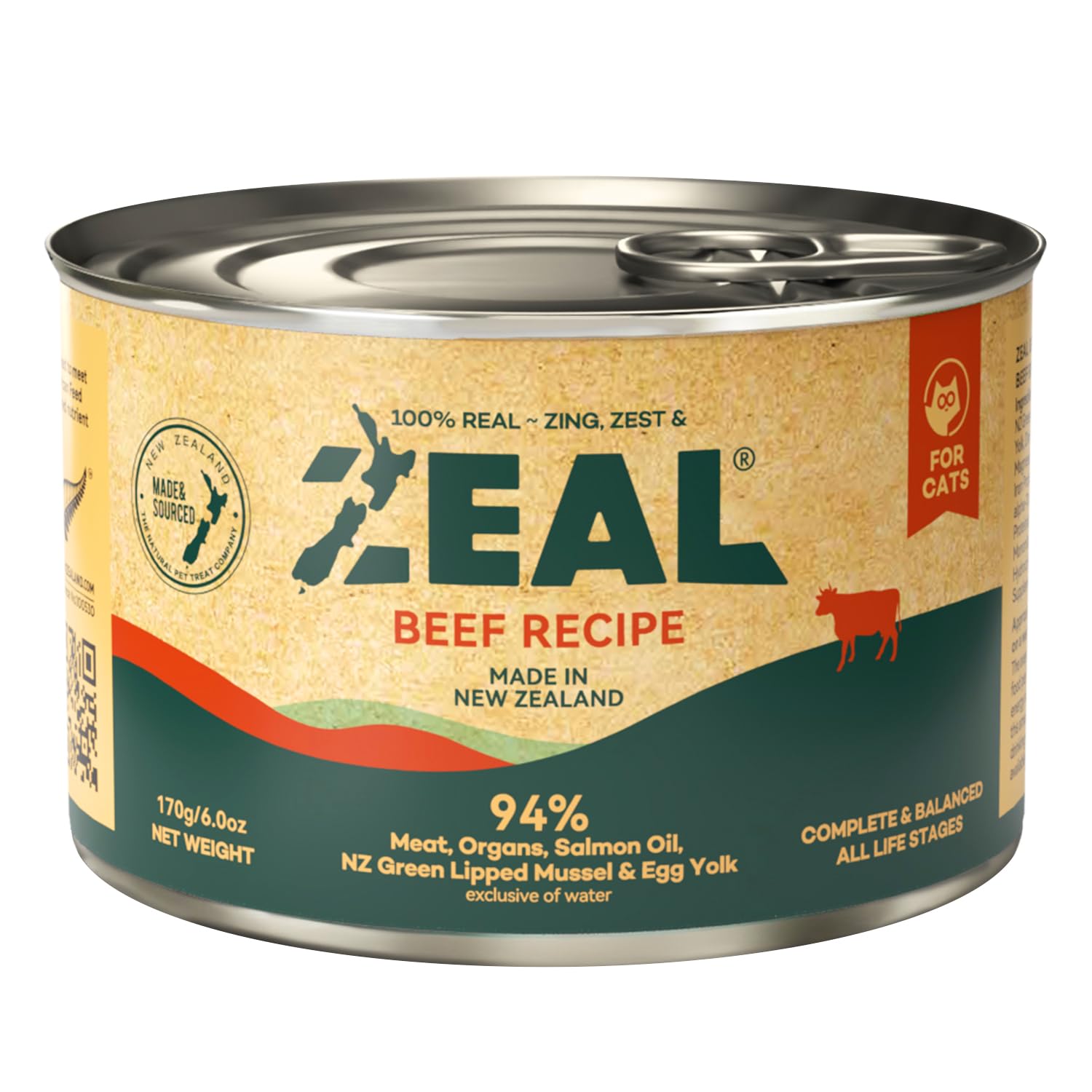 ZEAL boîte bœuf vue de face montrant l'emballage et avantage nutritionnel