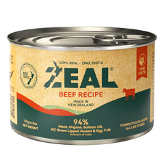 ZEAL boîte bœuf vue de face montrant l'emballage et avantage nutritionnel