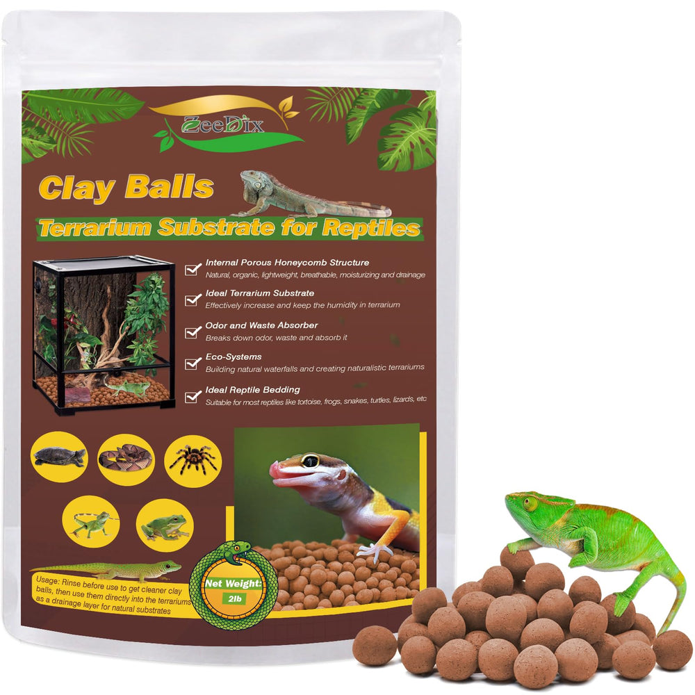 ZeeDix sachet 2 LBS de billes d'argile, solution pratique pour terrarium propre