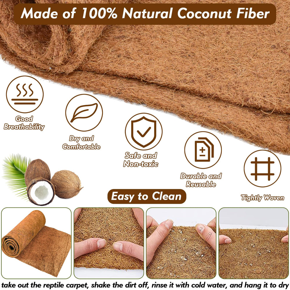 ZeeDix tapis coco dans terrarium offrant environnement naturel et confort animal