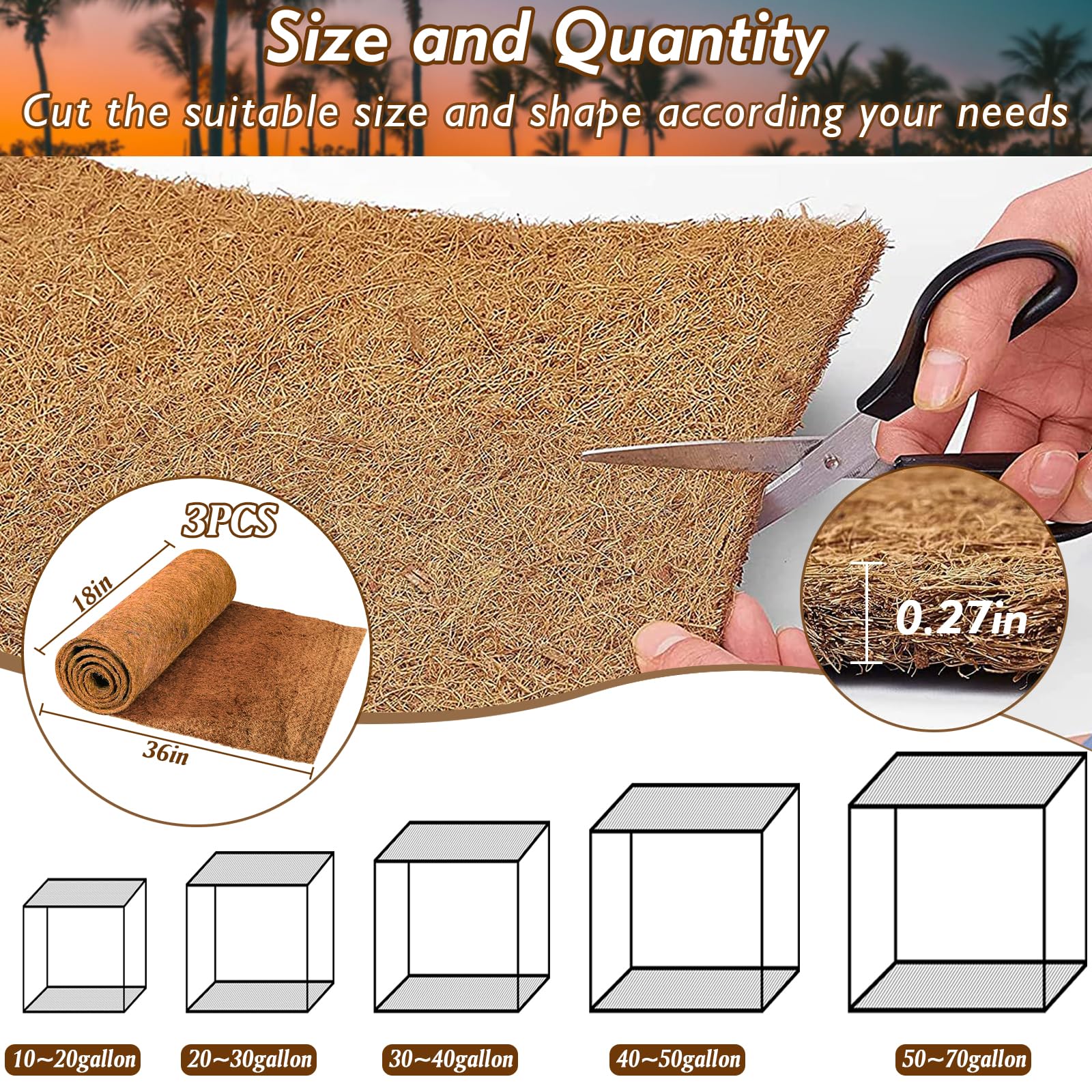 ZeeDix gros plan fibres de coco illustrant texture respirante et rétention d'humidité