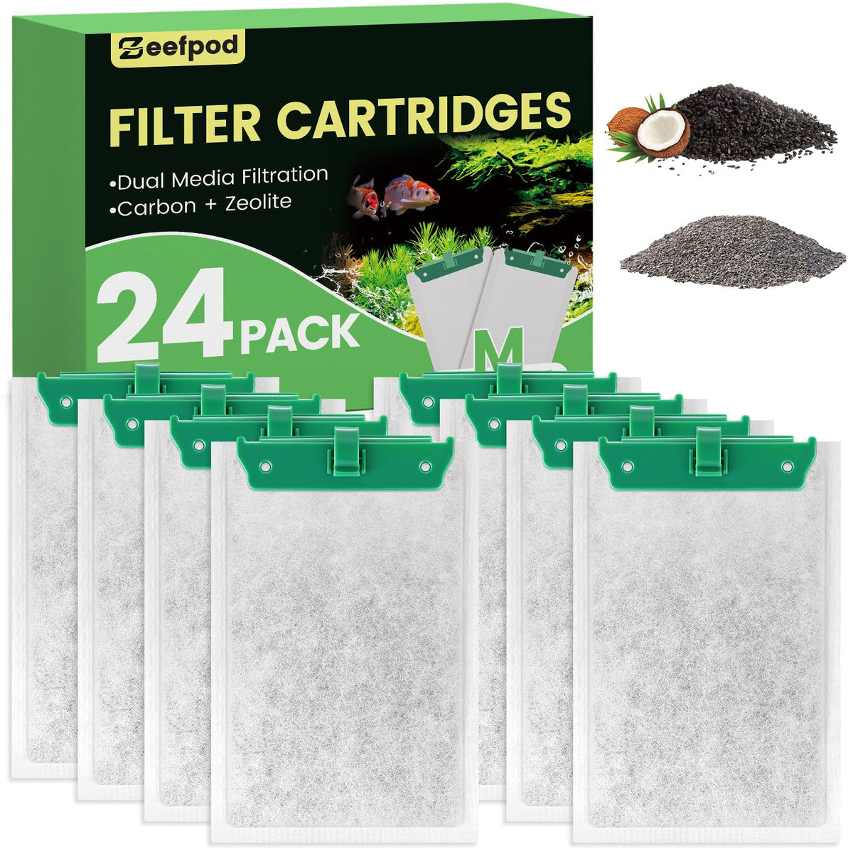 Zeefpod cartouche face emballage montrant compatibilité Whisper et simplicité