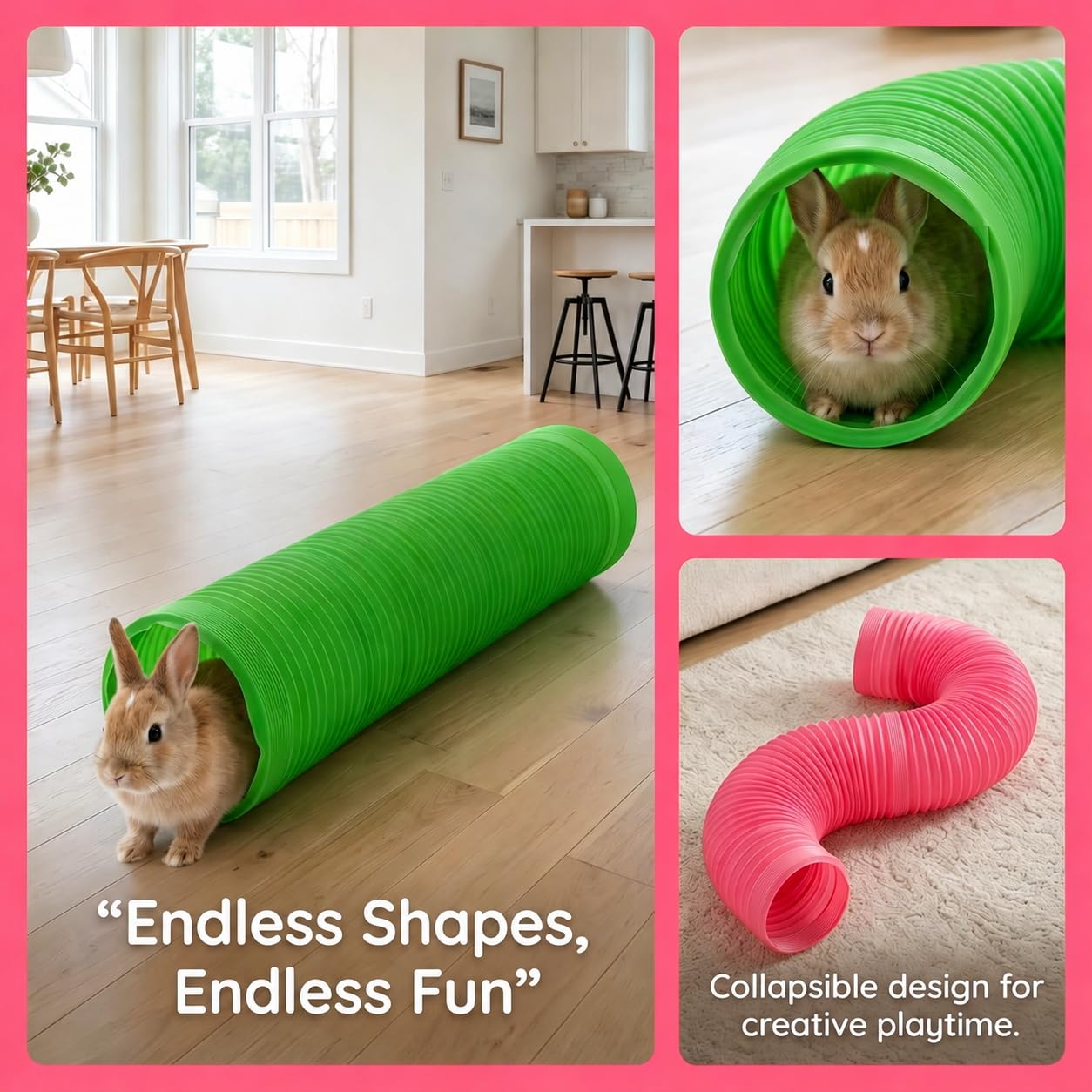 ZENFUN lot de trois tunnels vert rose bleu offrant diversité visuelle