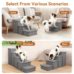 Zerbuger escaliers en usage au lit facilitant accès du chien