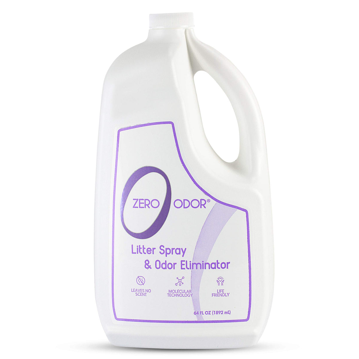 Zero Odor bidon 64 oz face montrant le format économique et l'étiquette claire