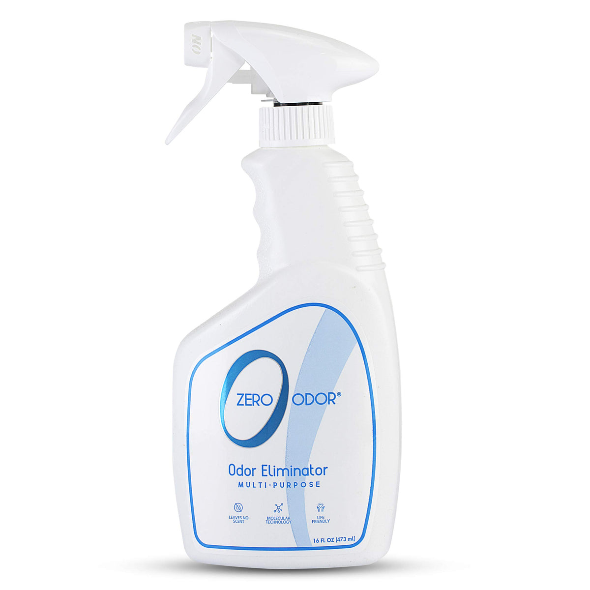Zero Odor flacon 16 oz en vue frontale avec design clair bénéfice neutralisation