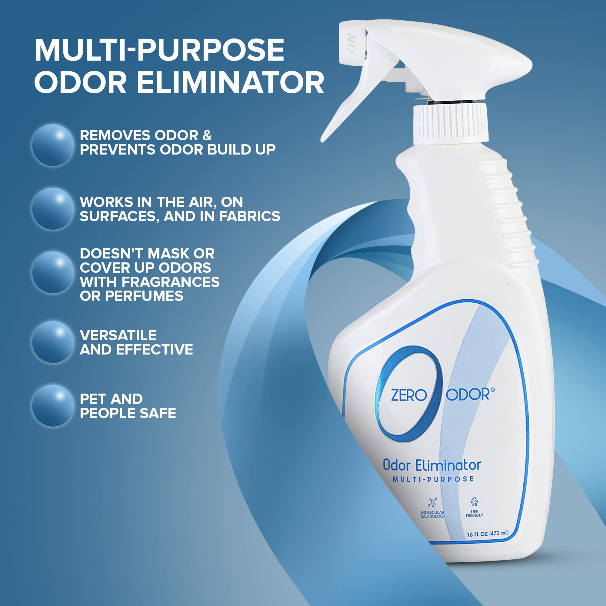 Zero Odor gros plan de la buse montrant une pulvérisation contrôlée efficace