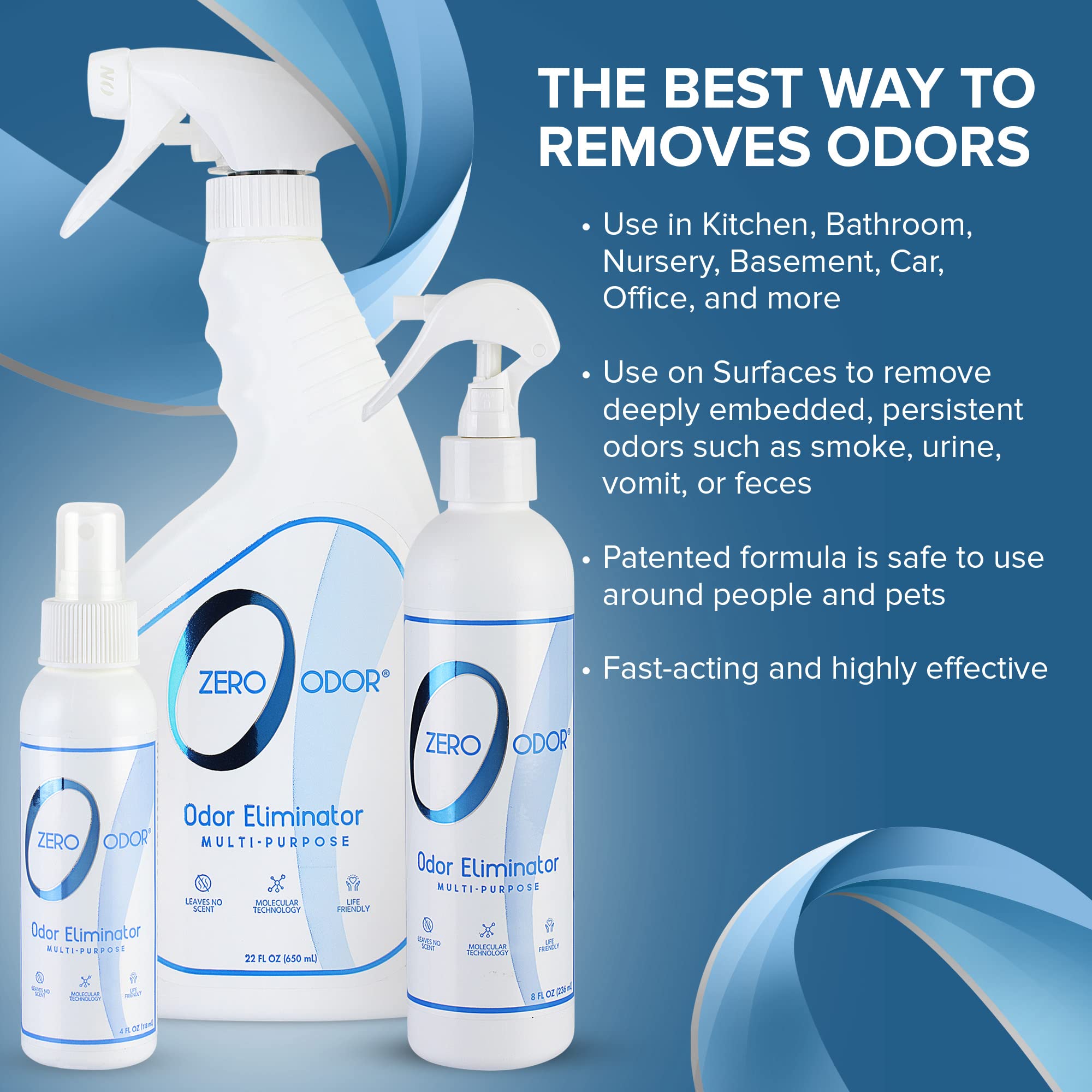 Zero Odor spray sur canapé montrant efficacité sur coussins et tissus