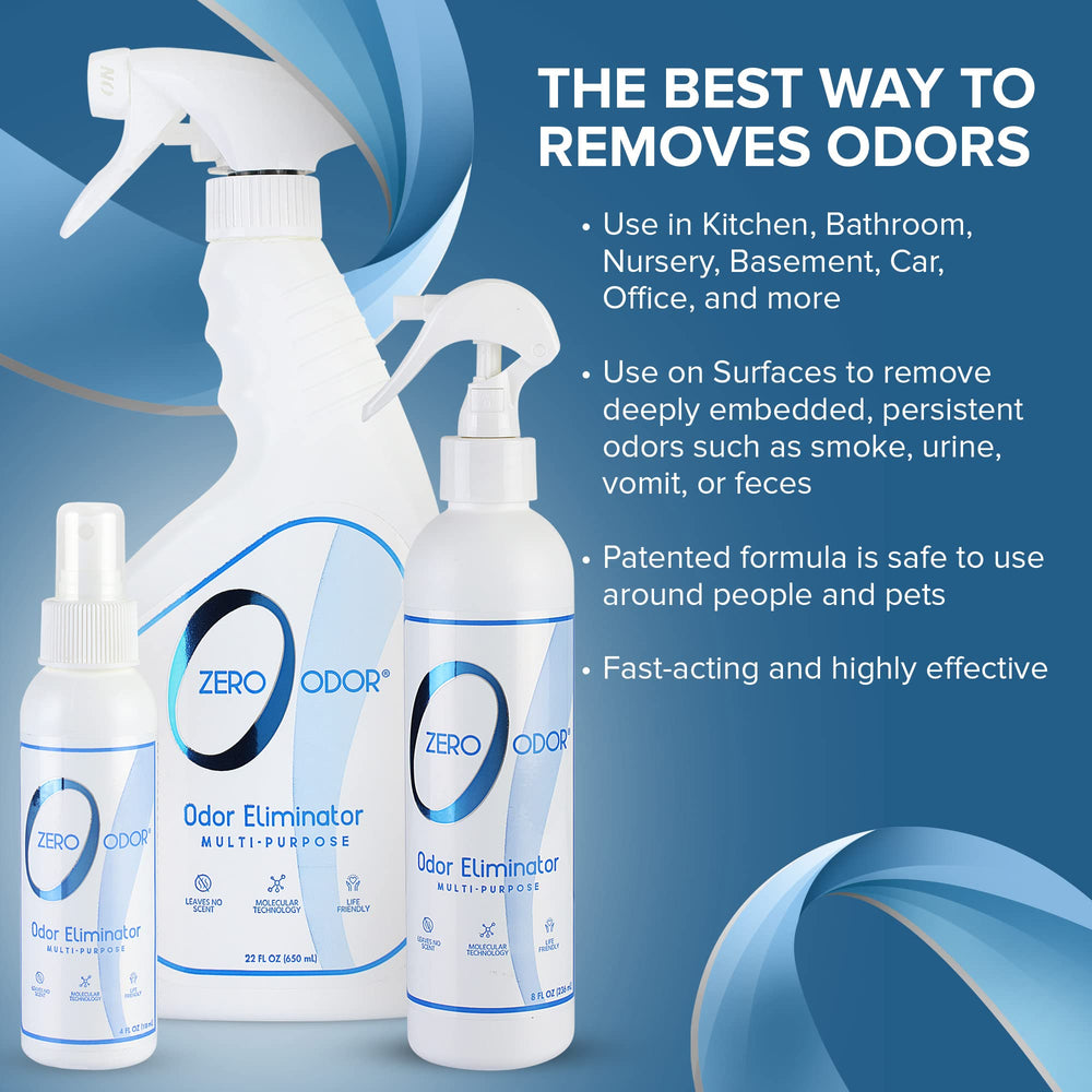 Zero Odor spray sur canapé montrant efficacité sur coussins et tissus