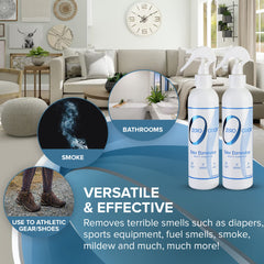 Zero Odor textile avant et après démontrant la neutralisation des odeurs
