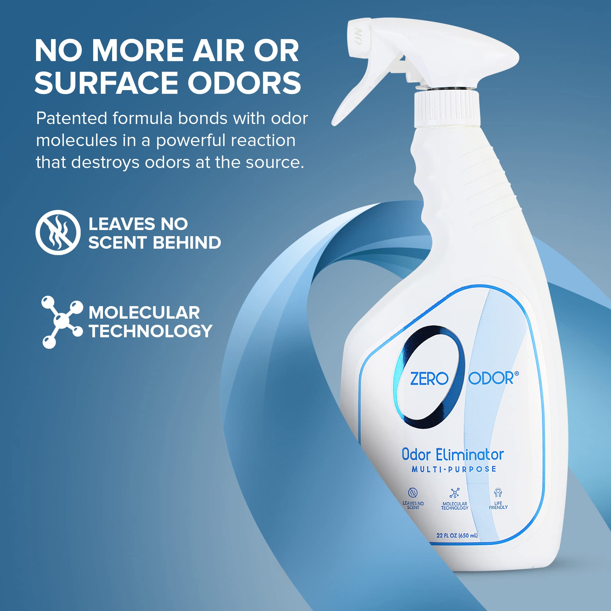 Zero Odor mousse légère sur tissu montrant action ciblée