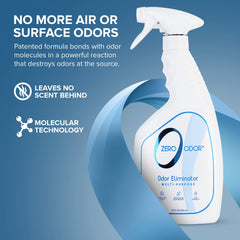 Zero Odor mousse légère sur tissu montrant action ciblée