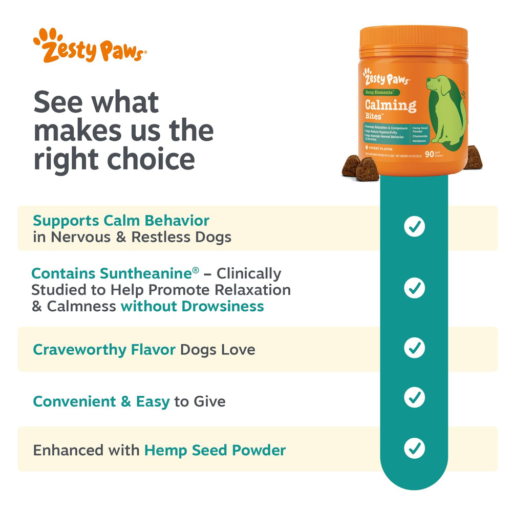 Zesty Paws racine d'ashwagandha et plantes illustrant effet adaptogène