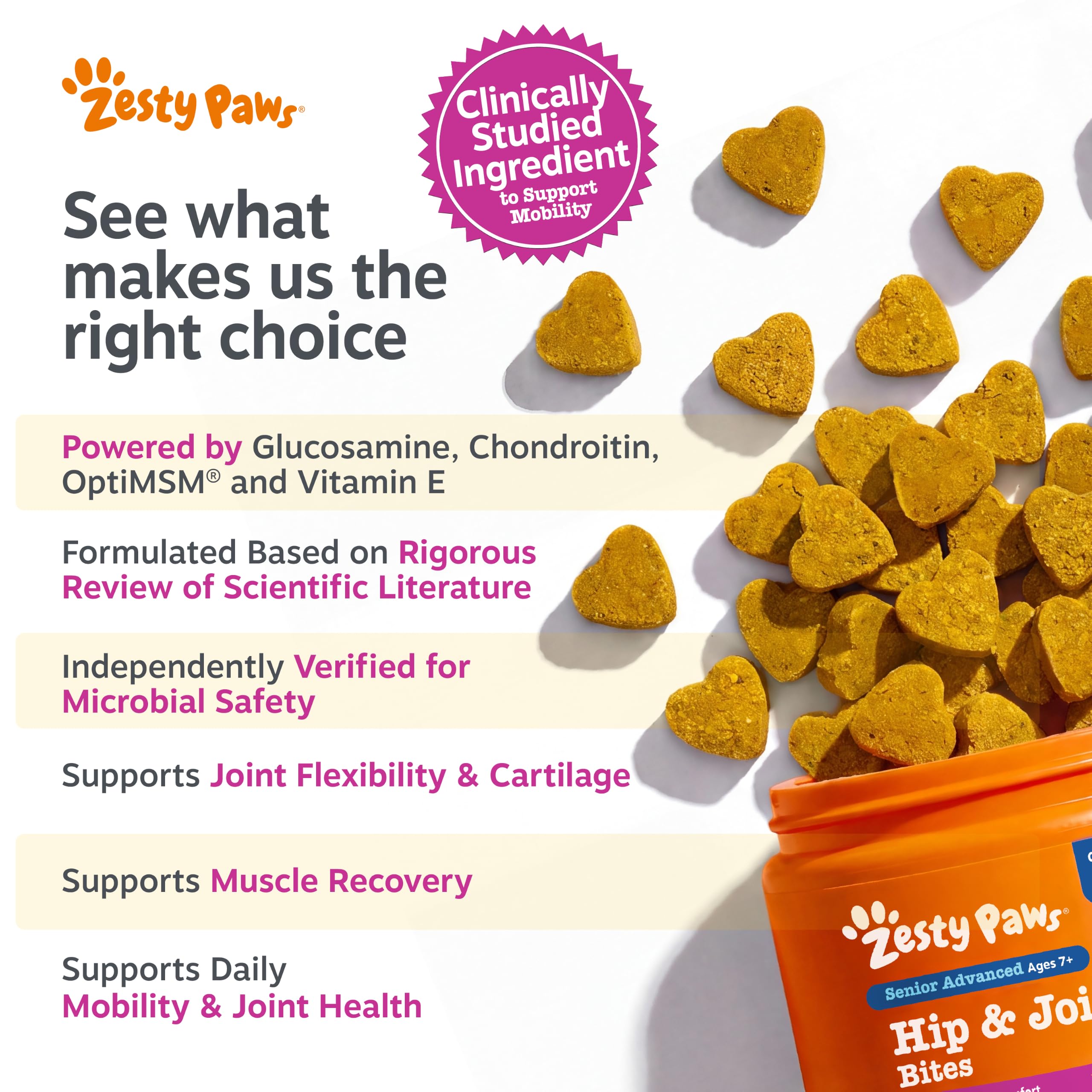 Pot Zesty Paws ouvert avec gommes dispensées pour usage quotidien simple