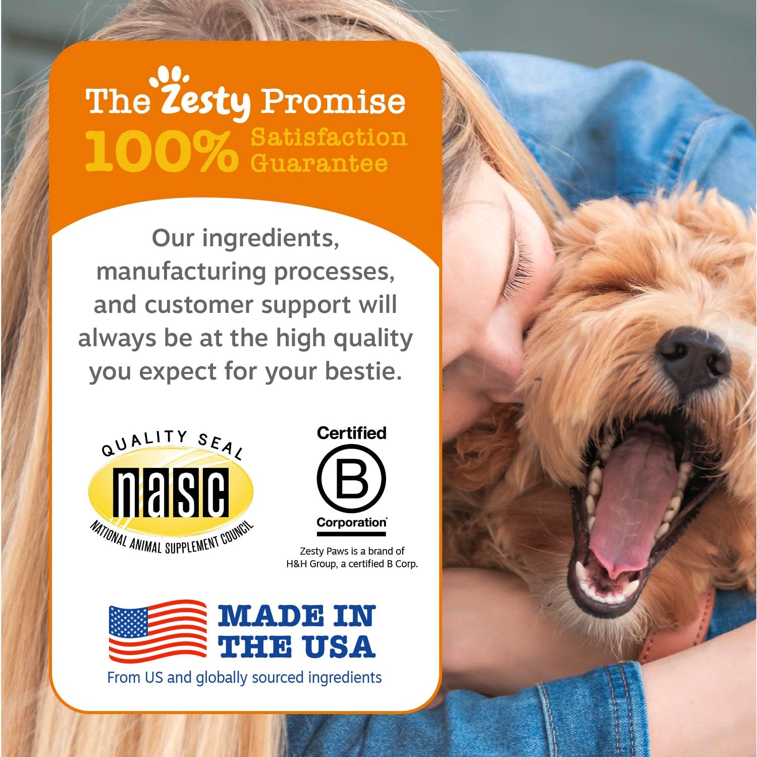 Zesty Paws bouteille comparée à main pour visualiser le volume pratique