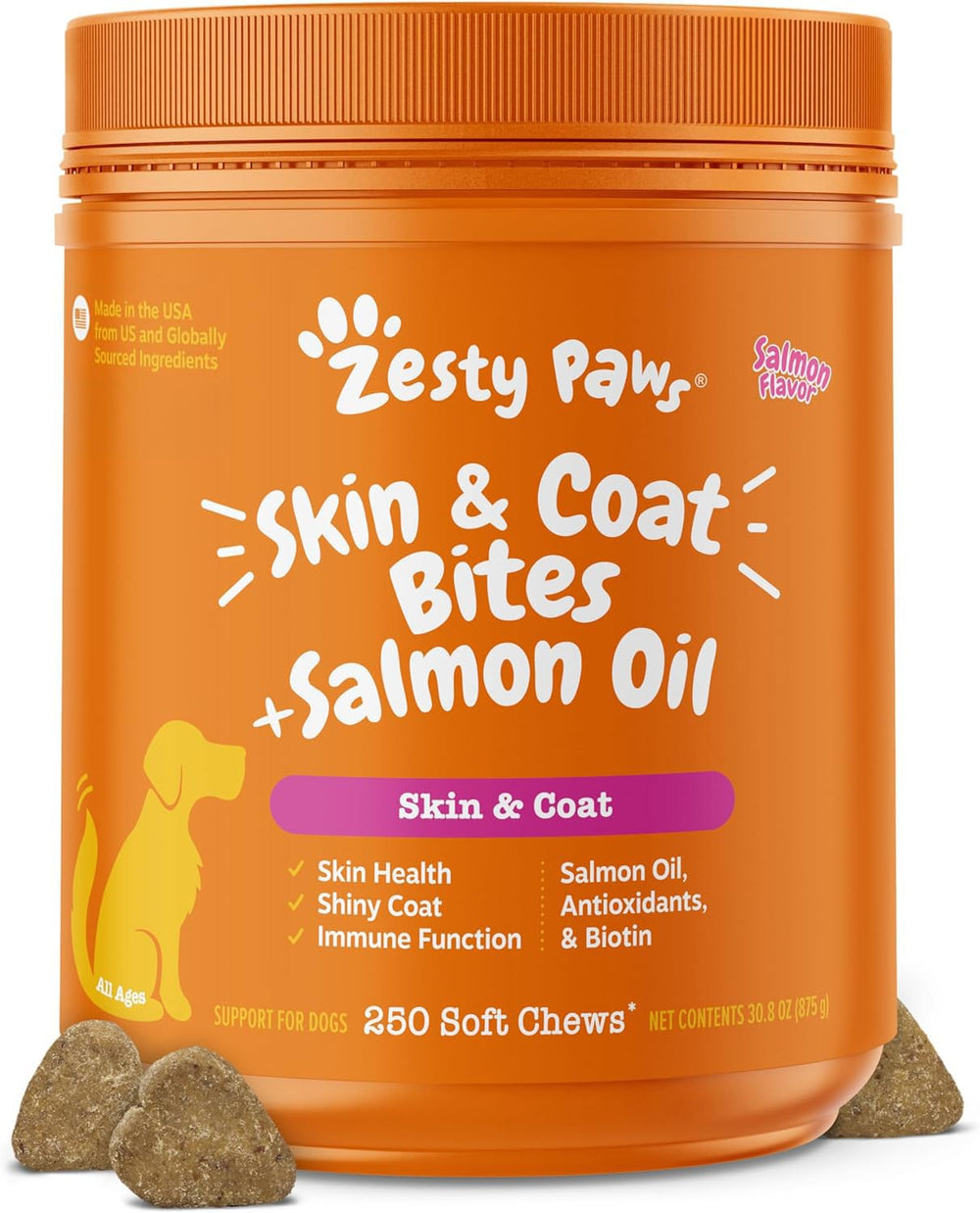 Zesty Paws emballage 250 Ct montrant grand format pour économies