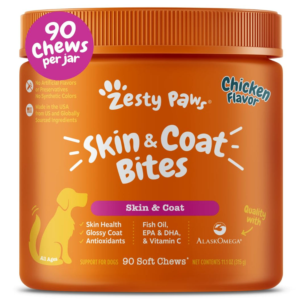 Zesty Paws emballage avant montrant le format 90Ct et bénéfice mobilité