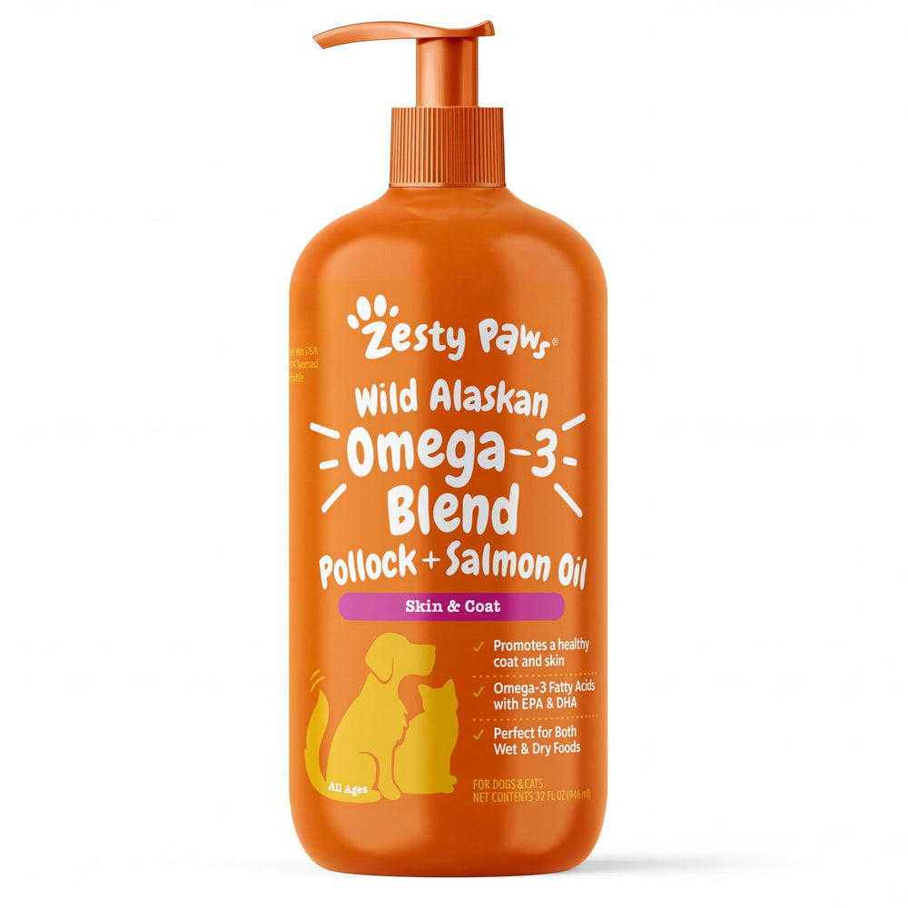 Zesty Paws flacon face montrant pompe pour dosage pratique