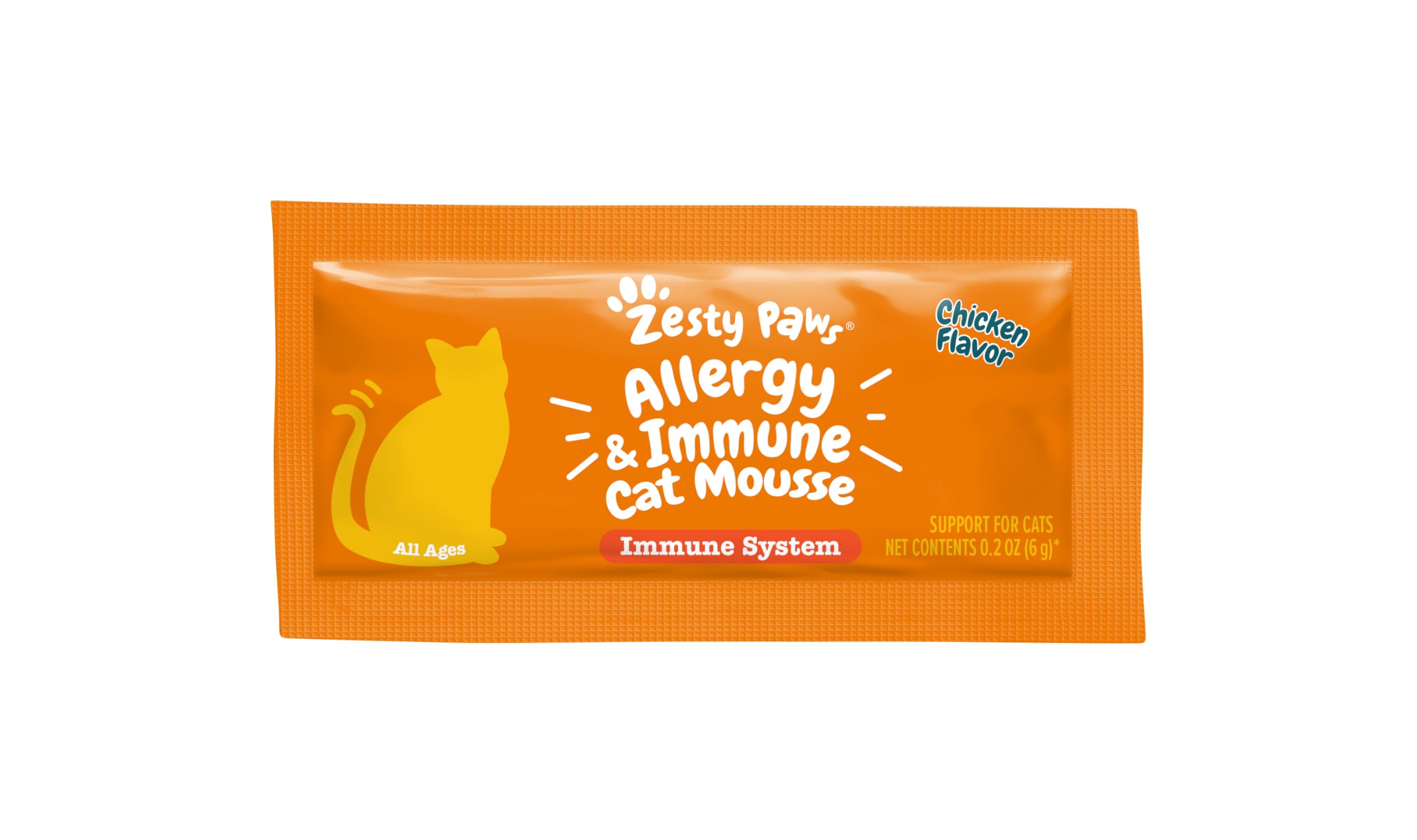 Zesty Paws étiquette et ingrédients indiquant soutien immunitaire