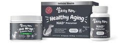 Zesty Paws boîte face montrant l'emballage et l'information dosage pour tranquillité d'esprit