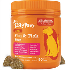 Zesty Paws paquet face montrant l'emballage facile à utiliser et bénéfice pratique